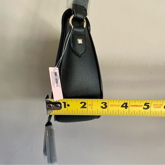 NWT Victoria’s Secret Black Gold Studded Crossbody Saddle Bag Purse - Picture 15 of 16